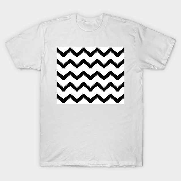 Zigzag geometric pattern - black and white. T-Shirt by kerens